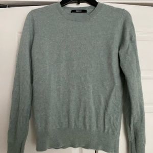 Quince Mongolian Cashmere Crewneck Sweater in Teal Blue